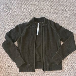 Lulu lemon Bomber Jacket, size 4, Olive Green